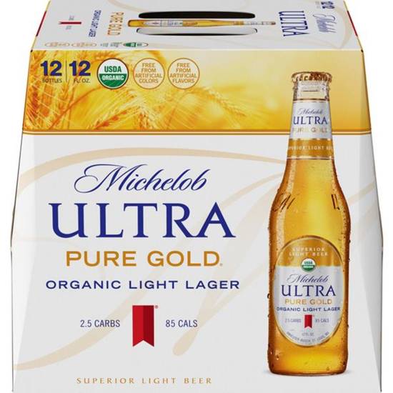 Order MICHELOB ULTRA PURE GOLD 12Pk-12OZ BTLS food online from Rocky Liquor store, Claremont on bringmethat.com