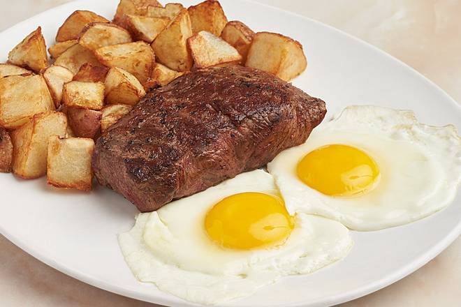 Order Local Flat Iron Steak & Eggs food online from Silver Diner store, Falls Church on bringmethat.com