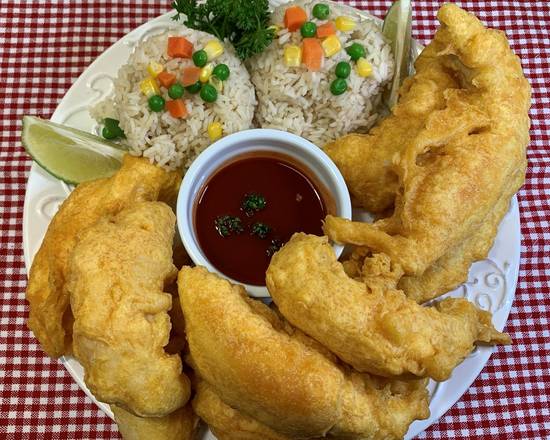 Order 10 Chicken Strips Combo food online from Crispy Chicken & Rice store, Garland on bringmethat.com