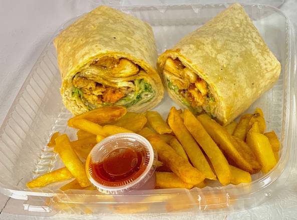 Order Bacon Chicken Wrap With Fries  food online from Salt Pepper Ketchup store, Hawthorne on bringmethat.com