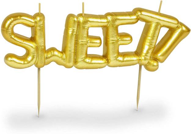 Order Sweet Candle in Metallic Gold food online from Lb Cake Stop store, Baldwin Park on bringmethat.com