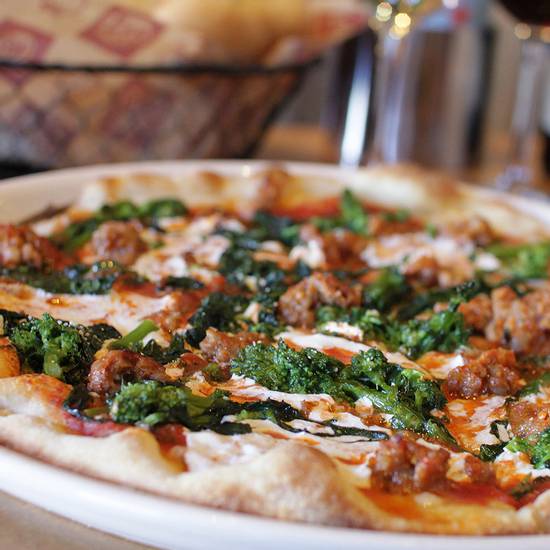 Order Broccoli Rabe Sausige pizzetta food online from Mama Theresa's store, Westbury on bringmethat.com