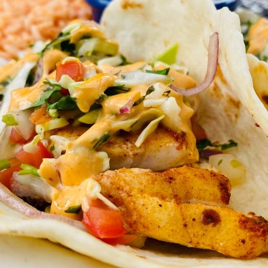 Order Fish Taco Plate food online from El Camino store, Seattle on bringmethat.com