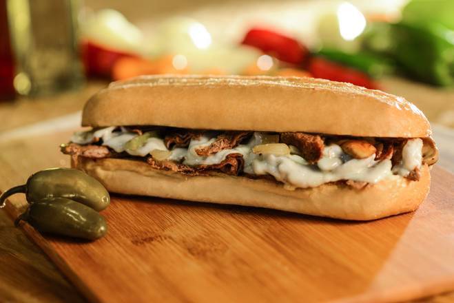 Order The Works Steak Sandwich food online from Hot Wings Cafe store, Glendale on bringmethat.com