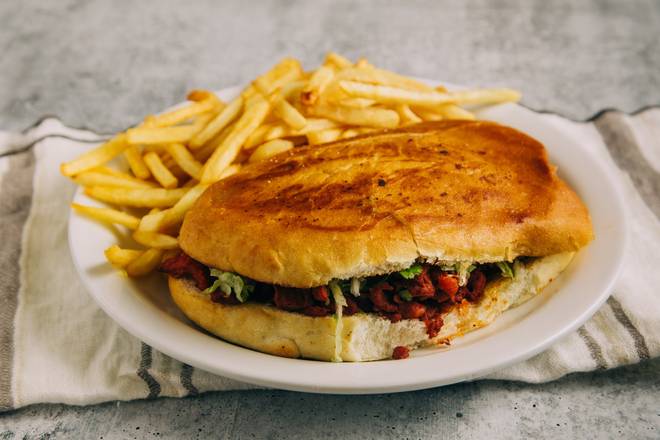 Order Adobada Torta food online from Betos Mexican Restaurant store, Salt Lake City on bringmethat.com