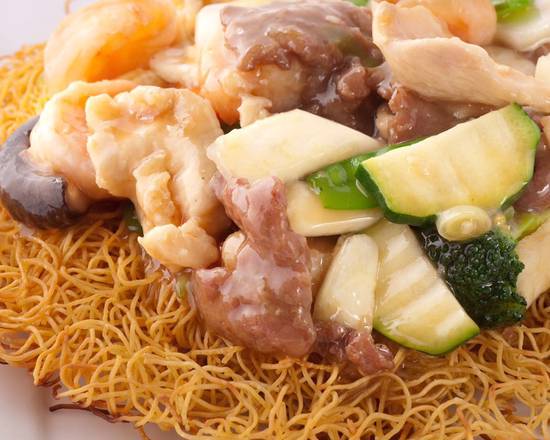 Order HK Style Crispy Noodles food online from China A Go Go store, Las Vegas on bringmethat.com