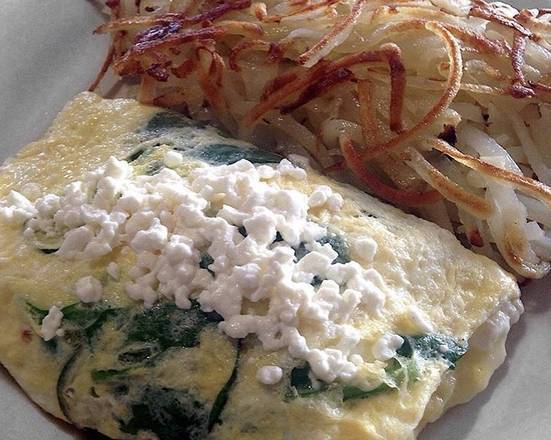 Order Spinach & Feta Omelet food online from Zachary's Restaurant store, Cape Canaveral on bringmethat.com