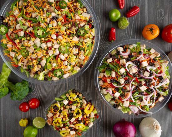 Order Salad Family Bowl Plain or with Chicken (Serves 4-5) food online from Chicken Kitchen store, South Miami on bringmethat.com