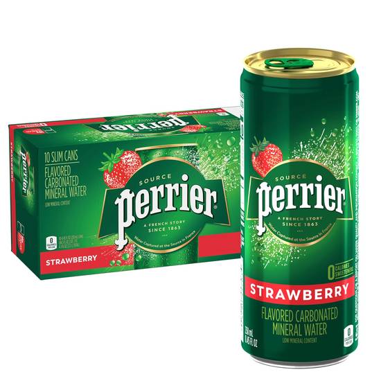 Order Perrier Strawberry Flavored Sparkling Mineral Water, 8.45 OZ Cans, 10 CT food online from Cvs store, SUNNYVALE on bringmethat.com
