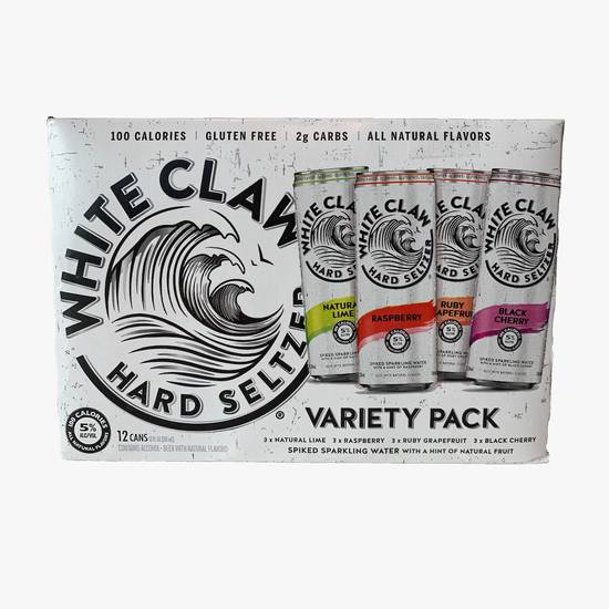 Order White Claw Hard Seltzer Variety Pack #1 - Raspberry, Lime, Ruby Grapefruit, Black Cherry food online from Fine Wine & Spirits Warehouse store, Tampa on bringmethat.com