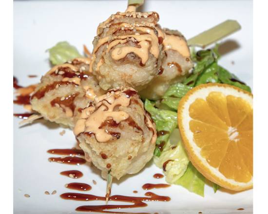 Order Tempura Shrimp Shumai (4 pcs) food online from Wasabi Bistro store, San Francisco on bringmethat.com