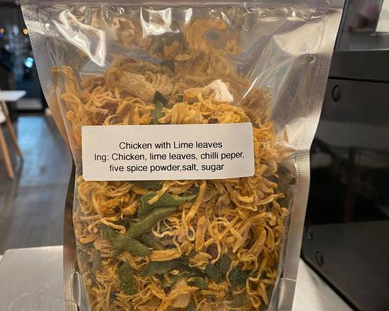 Order Chicken Lime Leaves Jerky - Kho Ga La Chanh food online from Icream Yogurt & Crepes store, Falls Church on bringmethat.com