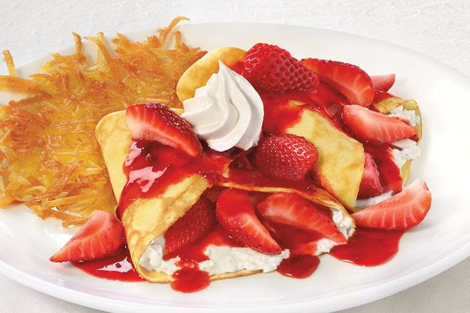 Order Strawberry Crêpes  food online from Bakers Square Restaurant & Pies store, Palatine on bringmethat.com