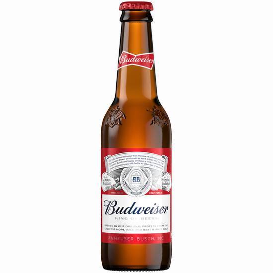 Order Budweiser, 12oz bottle beer (5.0% ABV) food online from Bangkok Fusion Café store, Saint Petersburg on bringmethat.com