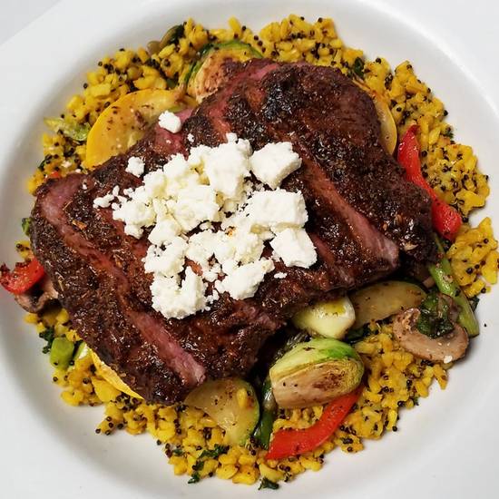 Order FLAT-IRON STEAK POWER GRAIN  BOWL food online from 54th Street Grill and Bar store, Saint Joseph on bringmethat.com
