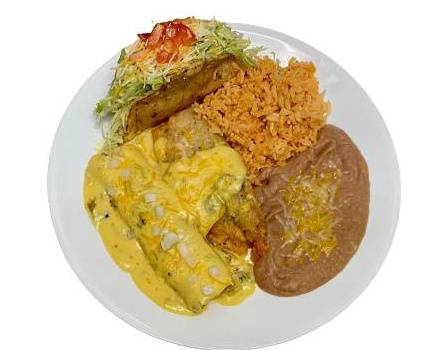 Order Combo #5 (Vegetarian Combo) food online from El Sombrero Express store, Las Cruces on bringmethat.com