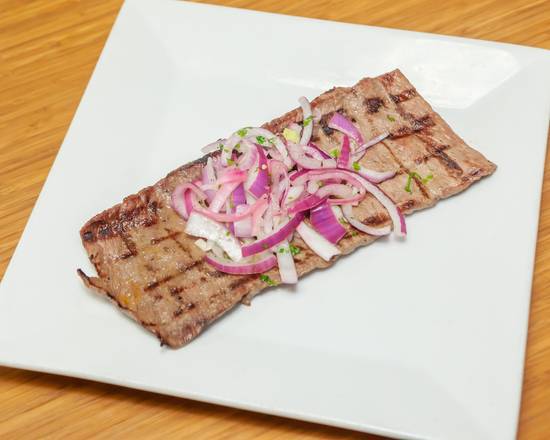 Order Grilled Steak with Grilled Onions (1 lb) food online from La Granja store, Weston on bringmethat.com