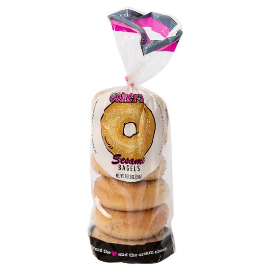 Order Corey's Sesame Bagels 6pk food online from Everyday Needs by Gopuff store, Melrose Park on bringmethat.com