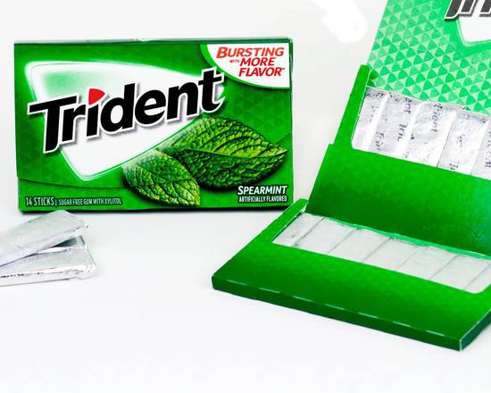 Order Trident Spearmint Sugar Free Gum 14 Pieces food online from Trumbull Super Stop store, Trumbull on bringmethat.com