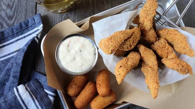 Order Catfish Fingers food online from Red Hot and Blue store, Fairfax on bringmethat.com
