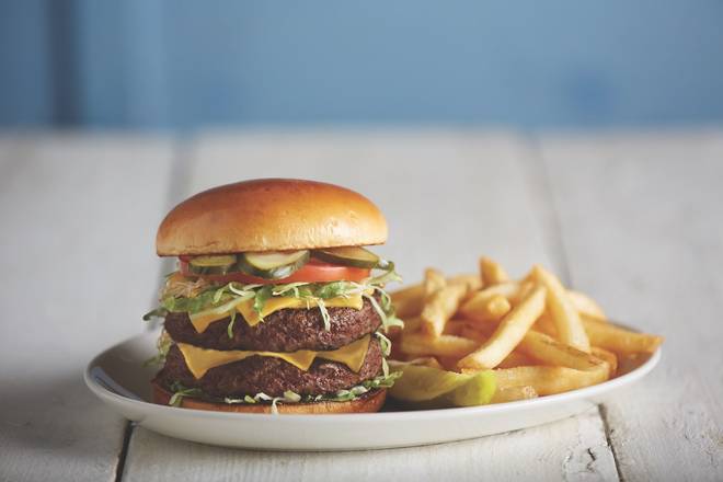Order Double Cheeseburger In Paradise food online from Margaritaville - Front Beach Rd store, Panama City Beach on bringmethat.com