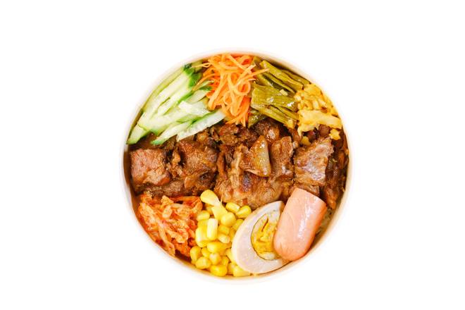 Order Braised Short Ribs Bento 红烧排骨盖饭 food online from Meandcrepe store, Rowland Heights on bringmethat.com