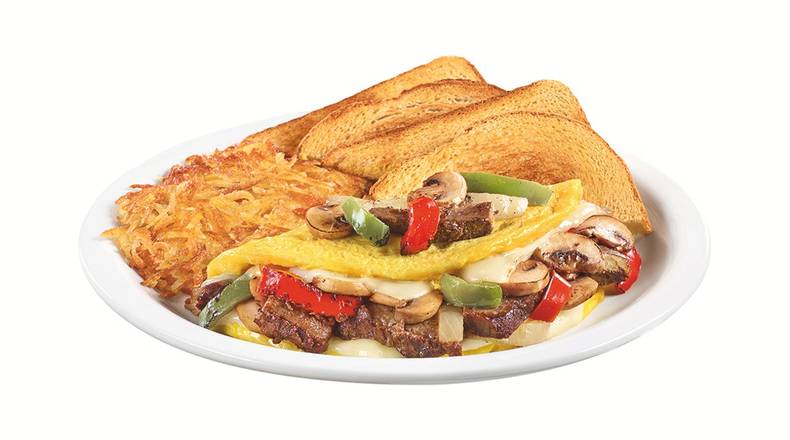 Order Philly Cheesesteak Omelette food online from Denny store, Oakland on bringmethat.com