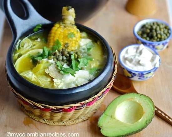 Order Ajiaco con Arroz y Ensalada (Diario) food online from El Patio Colombian Restaurant store, Hollywood on bringmethat.com