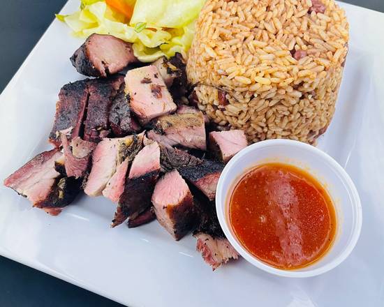 Order Jerk Pork Dinner food online from Jerk Hut - Fowler store, Tampa on bringmethat.com