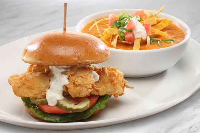 Order Crispy Flounder Sandwich food online from Firebirds Wood Fired Grill store, Collegeville on bringmethat.com