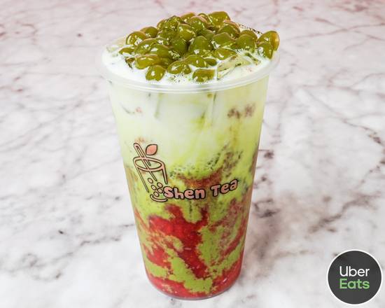 Order Matcha Strawberry Latte food online from Shen Tea store, Winter Park on bringmethat.com