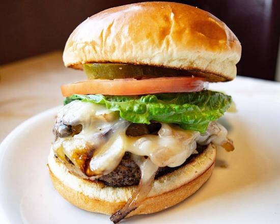 Order Blue Cheeseburger food online from Moonlite Diner store, Fort Lauderdale on bringmethat.com