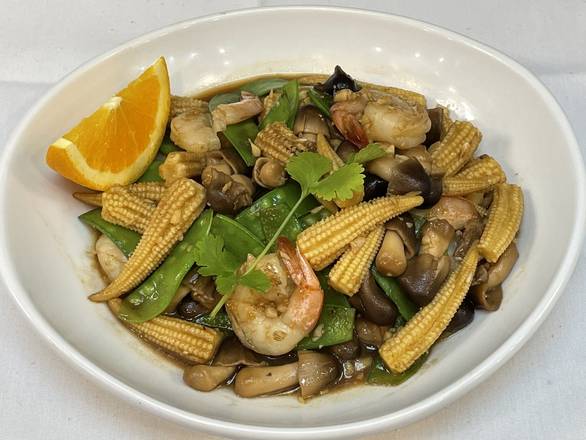 Order #31. Goong Pad Snow Pea food online from Thai House store, Charlotte on bringmethat.com