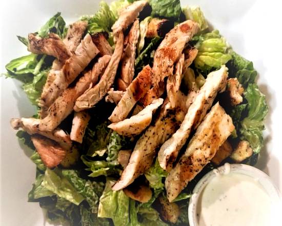 Order Classic Caesar Salad [Pictured: Caesar Chicken] food online from Marx Cafe store, Washington on bringmethat.com