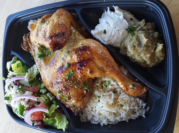 Order Festive Platter Two Greek Style Half Roasted Chicken food online from Souvlaki Bar store, Alexandria on bringmethat.com