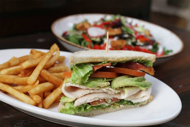 Order 1/2 Sandwich + Salad food online from Lazy Dog Restaurant & Bar store, Addison on bringmethat.com