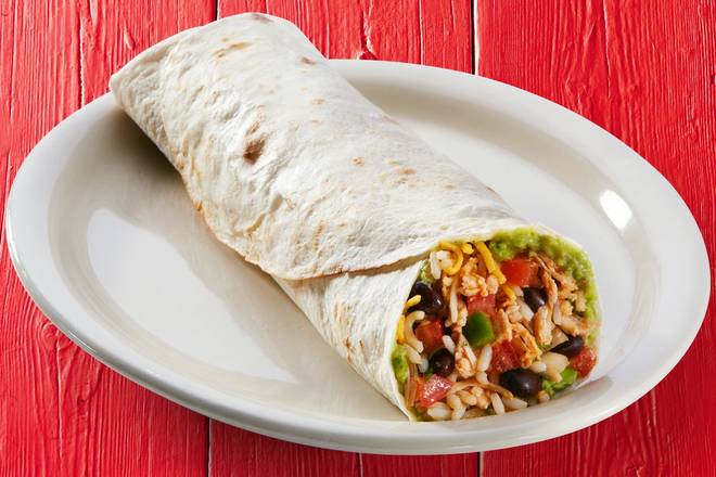 Order Shredded Chicken Burrito food online from Fuzzy's Taco Shop store, Beaumont on bringmethat.com