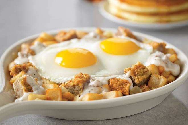 Order Chicken-Fried Steak Skillet* food online from Village Inn - Hillsborough store, Tampa on bringmethat.com