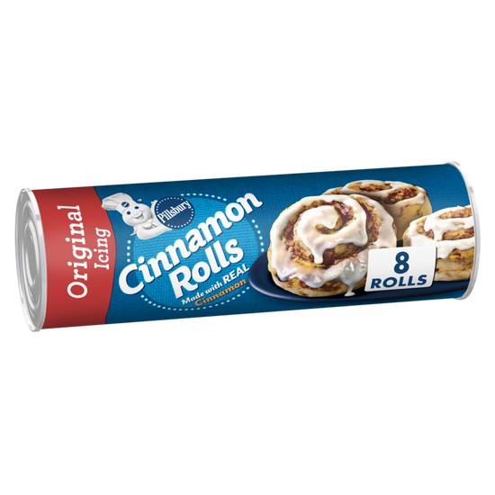 Order Pillsbury Cinnamon Rolls with Original Icing 8ct 12.4oz food online from Drinks At Your Door by Gopuff store, Newton Highlands on bringmethat.com