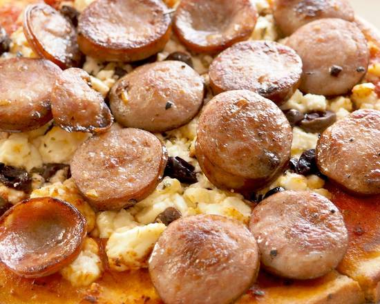 Order Loukaniki Pitza food online from Papa Cristos Taverna store, Los Angeles on bringmethat.com
