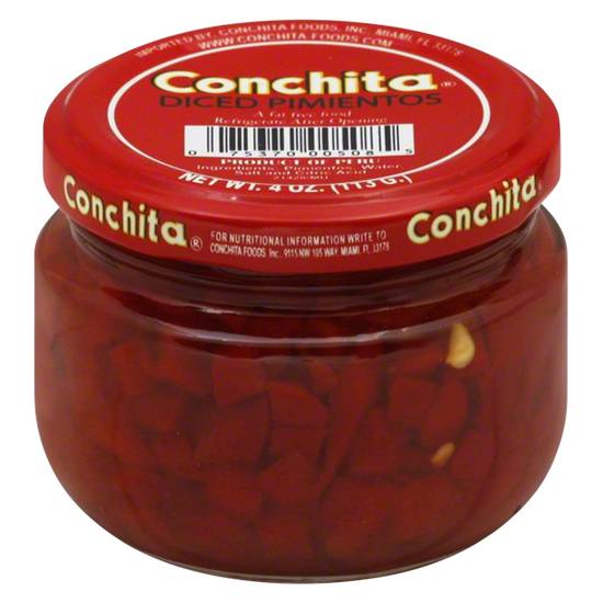 Order Conchita Diced Red Pimentos 4oz in Jar food online from Everyday Needs by Gopuff store, Tampa on bringmethat.com