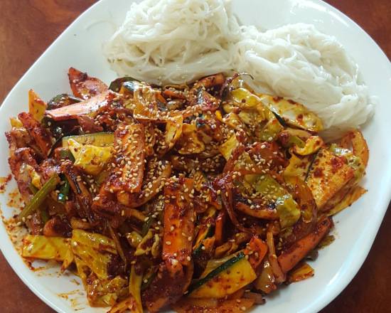 Spicy stir fried squid
