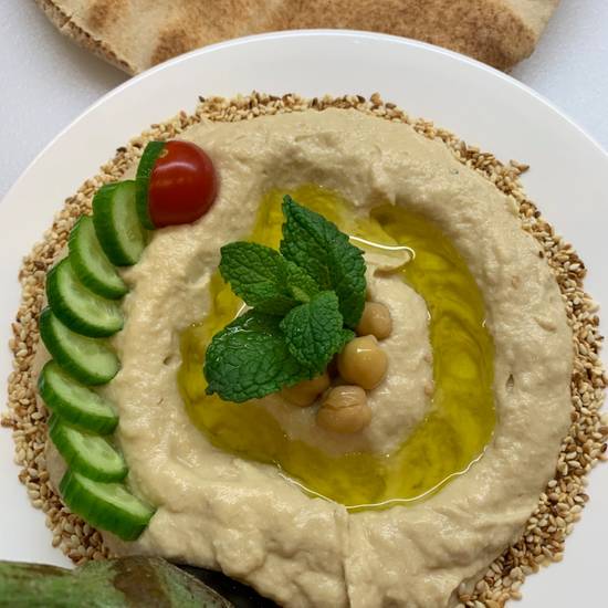 Order Hummus Ghanoush Mix  & Pita Bread   VG,GF food online from Mediterraneaneat All With Olive Oil store, Dallas on bringmethat.com