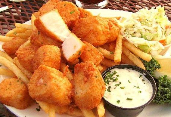 Order Scallop platter  (fried/grilled,  comes with coleslaw and choice  another  side) food online from Juicy Mayport store, Jacksonville on bringmethat.com