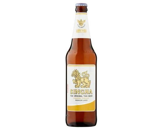 Order Singha Premium Import, 11.2oz bottle beer (5.0% ABV) food online from Thai Treasure store, Arlington on bringmethat.com