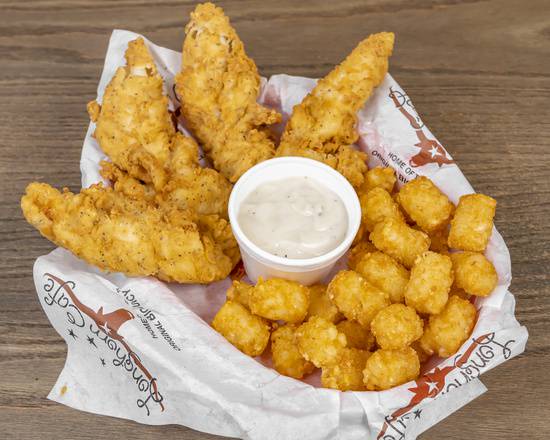 Order Chicken Tender Basket (4pc.) food online from Longhorn Cafe store, San Antonio on bringmethat.com