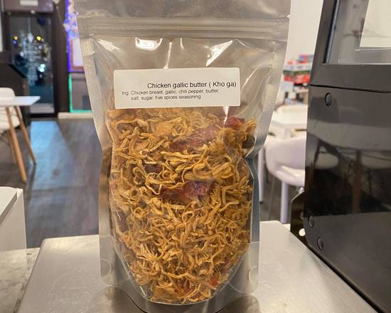 Order Chicken Garlic Butter Jerky - Kho Ga Bo Toi food online from Icream Yogurt & Crepes store, Falls Church on bringmethat.com