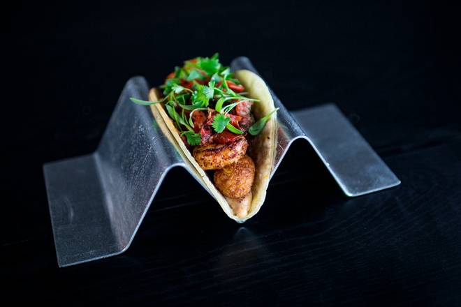 Order #14 Shrimp & Grits food online from Velvet Taco store, San Antonio on bringmethat.com