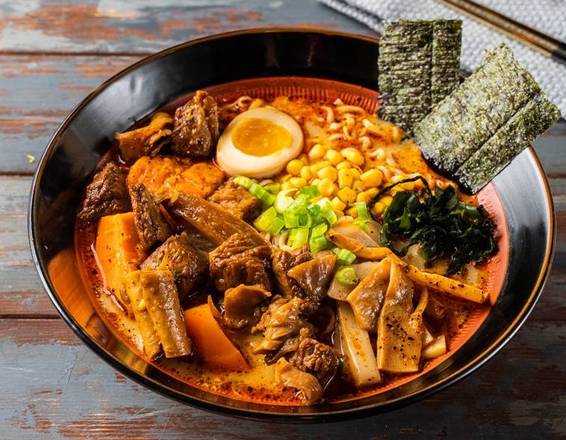 Order U#13 Spicy Beef Stew Udon food online from Kyuramen 九汤屋 store, Cherry Hill on bringmethat.com