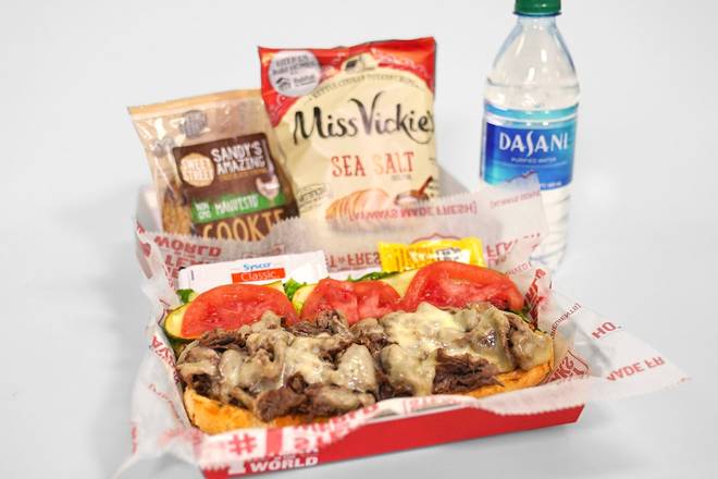 Order Steak Cheesesteak Boxed Meal food online from Charleys Cheesesteaks store, San Diego on bringmethat.com